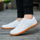Tênis descalço minimalista masculino, ajuste largo, sola zero, relaxamento ideal, treinador cruzado masculino, sapatos descalços, caixa de dedo largo