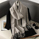 62 cores sólidas mulheres cachecol de inverno quente engrossar xale de caxemira moda ao ar livre luxo borlas pashmina senhora envoltório cachecóis à prova de vento