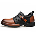 Botas Retro de Cano Baixo para Homens, com Zíper, em Couro Genuíno, Moda Masculina, Sapatos de Plataforma de Alta Qualidade