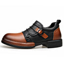 Botas Retro de Cano Baixo para Homens, com Zíper, em Couro Genuíno, Moda Masculina, Sapatos de Plataforma de Alta Qualidade