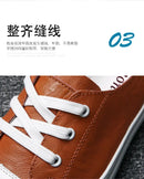Novos Sapatos Europeus para Homens, Sapatos Casuais de Couro, Sapatos de Skate Fashion, Tênis de Rua com Cadarço para Jovens