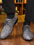 Homens de luxo vestido sapatos ouro prata lantejoulas sapatos de casamento de alta qualidade rendas oxford sapatos designer de moda masculino apartamentos tamanho grande