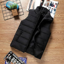 Colete masculino jaqueta quente sem mangas inverno à prova dwaterproof água casaco com zíper outono gola alta casual roupas de marca