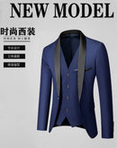 Conjunto de Terno Masculino 3 Peças com Lapela Preta Tamanho EUA: Casaco, Colete e Calças / Traje Formal para Noivo, Casamento e Negócios
