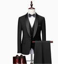 Conjunto de Terno Masculino 3 Peças com Lapela Preta Tamanho EUA: Casaco, Colete e Calças / Traje Formal para Noivo, Casamento e Negócios