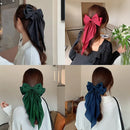 Acessórios coreanos grampos de cabelo para mulheres meninas grande laço sólido cetim fita longa arcos primavera braçadeira barette cheveux femme 2023