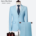 Luxo 3 peças terno de casamento masculino moda magro cor sólida negócios escritório terno define tamanho grande masculino blazer + calças + colete
