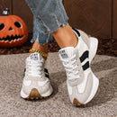 Mulheres tênis retro casual fundo plano dedo do pé redondo sapatos esportivos primavera outono tênis feminino moda designer sapatos femininos