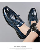 Novos Sapatos Sociais de Couro Masculinos 2026 Estilo Britânico Moda Masculina Sapatos de Vestir Cor Sólida Tamanhos Grandes Loafers de Grife