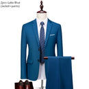 Luxo 3 peças terno de casamento masculino moda magro cor sólida negócios escritório terno define tamanho grande masculino blazer + calças + colete
