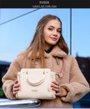 Bolsa de Ombro Feminina FOXER em Couro Rachado, Bolsa Elegante, Nova Bolsa Tote Grande Feminina 2026, Bolsa Transversal de Design Luxuoso