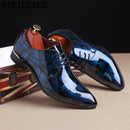 Sapatos masculinos de escritório com padrão floral, sapatos formais de couro de luxo, sapatos de casamento para noivo, sapatos oxford, vestido 37-50