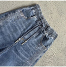Coreano novo 2026 primavera outono perfuração quente jeans elásticos feminino solto de cintura alta haren denim calças femininas casuais jeans selvagens
