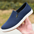 Tênis de lona masculino casual deslizamento vulcanizado leve sapatos planos acessível frete grátis