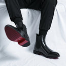 Chelsea botas para homens sola vermelha pu tornozelo negócios dedo do pé redondo deslizamento-em botas masculinas frete grátis tamanho 38-46 sapatos masculinos