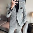 (Jaqueta + calças) marca de alta qualidade boutique cor sólida masculino casual negócios escritório terno noivo vestido casamento festa blazer calças