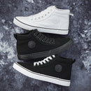 Tênis de lona de cano alto masculino deslizamento-on rendas casuais all-preto sapatos de skate básicos para estudantes sola plana sapatos esportivos confortáveis