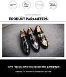 Moda dourada masculina casual deslizamento-on borla patente mocassins fundo grosso elevador sapatos masculinos sapatos de festa sapatos de negócios brogue