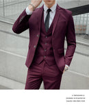 Terno atualizar o novo tecido masculino negócios cavalheiro moda fino trabalho cor sólida plus size vestido justo casamento melhor homem terno