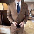 (Jaqueta + calças) marca de alta qualidade boutique cor sólida masculino casual negócios escritório terno noivo vestido casamento festa blazer calças