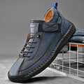 Sapatos masculinos de couro feitos à mão, mocassins casuais de couro respirável, sapatos baixos da moda, sapatos com ferramentas, plus size