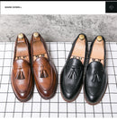 Sapato de couro casual masculino, sapato de casamento com franja de boi, sola de boi, moda estilista, alta qualidade, novo