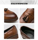 Sapato de couro casual masculino, sapato de casamento com franja de boi, sola de boi, moda estilista, alta qualidade, novo
