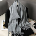 62 cores sólidas mulheres cachecol de inverno quente engrossar xale de caxemira moda ao ar livre luxo borlas pashmina senhora envoltório cachecóis à prova de vento