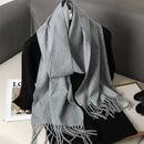 62 cores sólidas mulheres cachecol de inverno quente engrossar xale de caxemira moda ao ar livre luxo borlas pashmina senhora envoltório cachecóis à prova de vento