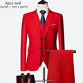 Luxo 3 peças terno de casamento masculino moda magro cor sólida negócios escritório terno define tamanho grande masculino blazer + calças + colete