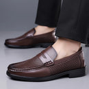 Mocassins de Couro Masculinos Casuais Slip-on Respiráveis Confortáveis para Caminhada e Escritório – Coleção Verão 2026