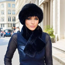 Luxury Faux Fur Hat & Scarf Set - Warm Elegant Versatile for Winter Cold Commute High-end Holiday Party