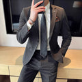 (Jaqueta + calças) marca de alta qualidade boutique cor sólida masculino casual negócios escritório terno noivo vestido casamento festa blazer calças