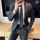 (Jaqueta + calças) marca de alta qualidade boutique cor sólida masculino casual negócios escritório terno noivo vestido casamento festa blazer calças