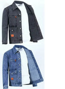 Jaqueta Jeans Masculina para Trabalho, Primavera, Outono e Inverno, Tamanho Grande, Estilo Jovem e Versátil, Manga Longa com ...