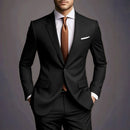 Novo Terno Masculino de Luxo Elegante 2026 - Conjunto de 2 Peças, Estilo Coreano Casual Slim Fit para Noivos e Eventos Sociais
