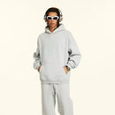 Conjunto Masculino de Moletom e Calça 2026 - Loungewear Casual Cinza com Bolsos, Capuz com Cordão e Cós Canelado - Conforto para Todas as Estações