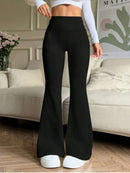 Calças femininas pretas de cintura alta queimadas elásticas calças de emagrecimento casual diário na moda 2026 primavera moda feminina bottoms soltos