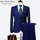 Luxo 3 peças terno de casamento masculino moda magro cor sólida negócios escritório terno define tamanho grande masculino blazer + calças + colete