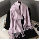 62 cores sólidas mulheres cachecol de inverno quente engrossar xale de caxemira moda ao ar livre luxo borlas pashmina senhora envoltório cachecóis à prova de vento