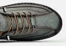 Sapatos masculinos de couro feitos à mão, mocassins casuais de couro respirável, sapatos baixos da moda, sapatos com ferramentas, plus size