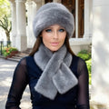 Luxury Faux Fur Hat & Scarf Set - Warm Elegant Versatile for Winter Cold Commute High-end Holiday Party