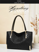 Bolsa feminina de couro genuíno foxer, design elegante e luxuoso, bolsa de ombro feminina, bolsa tote de grande capacidade, melhor presente para mãe, esposa