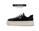 Sapatos esportivos novos primavera para homens, respirável, casual, de sola grossa, top baixo, elegante e versátil, sapatos básicos pretos de pano, sapatos de skate Trbottomyy para homens, adequados para esportes ao ar