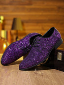 Homens de luxo vestido sapatos ouro prata lantejoulas sapatos de casamento de alta qualidade rendas oxford sapatos designer de moda masculino apartamentos tamanho grande