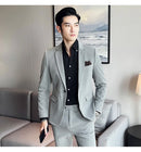 (Jaqueta + calças) marca de alta qualidade boutique cor sólida masculino casual negócios escritório terno noivo vestido casamento festa blazer calças