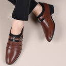 Sapatos de couro clássicos para homens deslizamento no dedo do pé apontado oxfords formal festa de casamento escritório negócios sapatos casuais para masculino