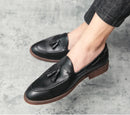 Sapato de couro casual masculino, sapato de casamento com franja de boi, sola de boi, moda estilista, alta qualidade, novo