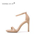 Moda tornozelo cinta ao ar livre sandálias para mulher 6cm 8cm 10cm verão salto alto preto banda estreita stiletto elegante senhoras sapatos
