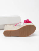 Novas Sandálias de Plataforma com Salto Alto de 11CM para Mulheres, Design Único com Flores, Chinelos Transparentes de Verão